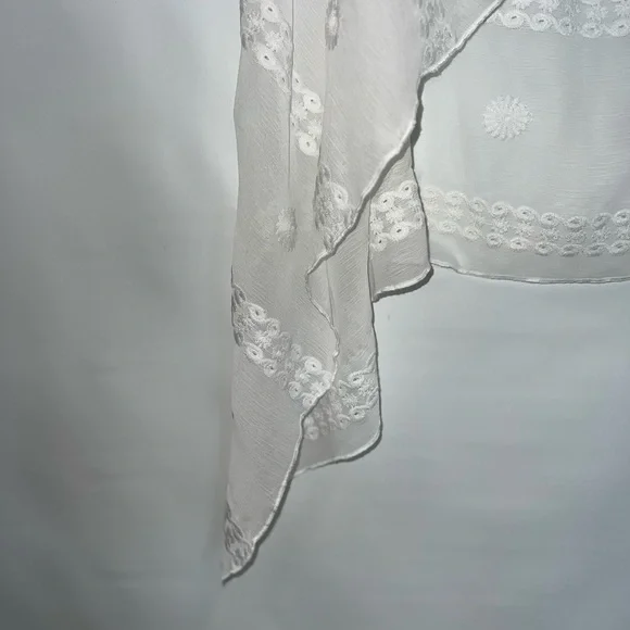 Indigo Soul Cardigan Women’s Large White Sleeveless 100% Polyester Open Front - Picture 7 of 13